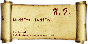 Nyáry Iván névjegykártya